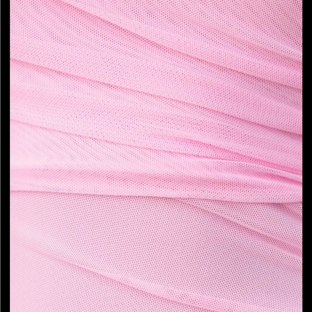 One-Shoulder Pink Ruffle Column Dress - Picture 6 of 6